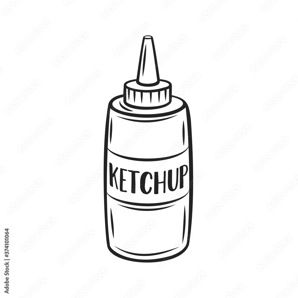 Tomato ketchup outline icon Tomato ketchup outline icon