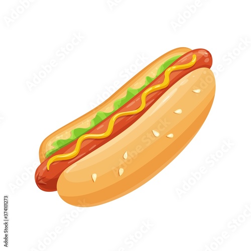 Hot dog cartoon icon