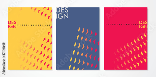 Contemporary design backgrounds set for notebook covers or business flyers. Abstraction art concept with triangles.