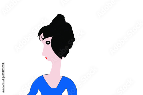 Emmily, Frau, Vektor,Kopf, Kreis, Rechtecke, Linien, Farben