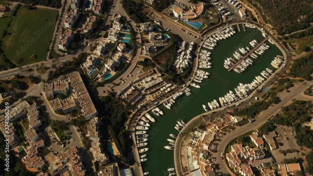 drone flight over the Bay and Marina of Cala D'or drone flight over the Bay and Marina of Cala D'or
