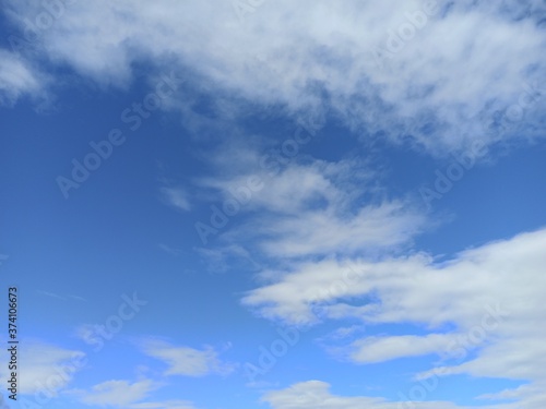 blue sky and white clouds. clouds against blue sky background. warm weather. spring has come 