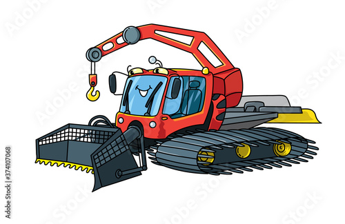 Funny Snowcat or ratrack car with eyes.