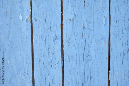 wood background, Old weathered wooden plank painted in blue 