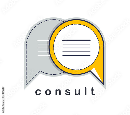 Technical support and frequently asked questions FAQ vector design element isolated on white, speech bubbles concept.