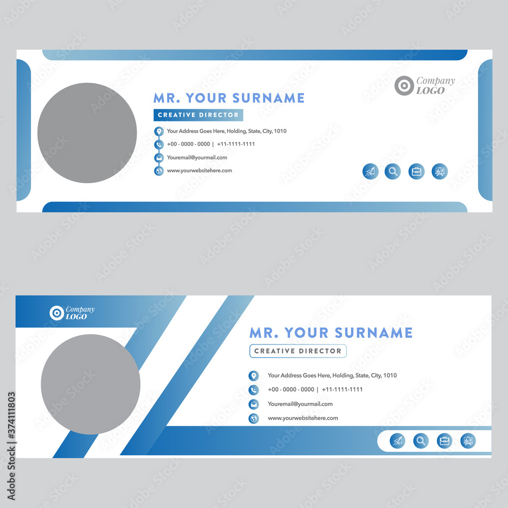 Modern and Professional Corporate Email Signature Templates Design Clean Vector Illustration Layout
Modern and Professional Corporate Email Signature Templates Design Clean Vector Illustration Layout