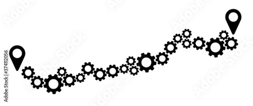 Cogwheels brain. Think big ideas. Gear mechanism settings tools template banner. Funny vector cog signs. Cogwheel strategy teamwork concept icons. 
Gears in Progress. Cogs wheels pictogram.