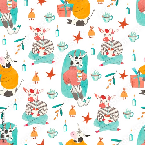 seamless pattern with cats