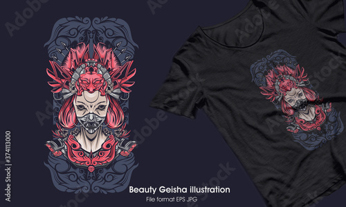 Geisha mecha illustration