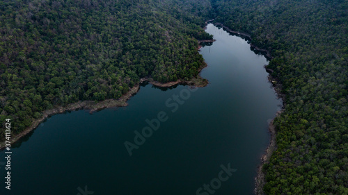 aerial view of a lake