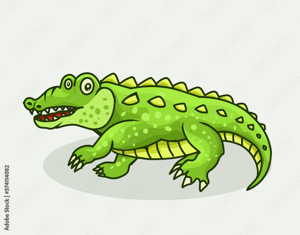 illustration vector happy crocodile character design on white background. illustration vector happy crocodile character design on white background.