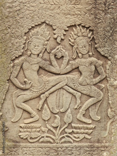 Davatas and Lotus Flower, Angkor Wat