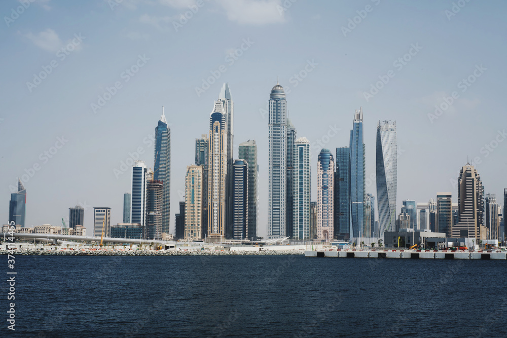 View on skyscraper buildings in Dubai Marina