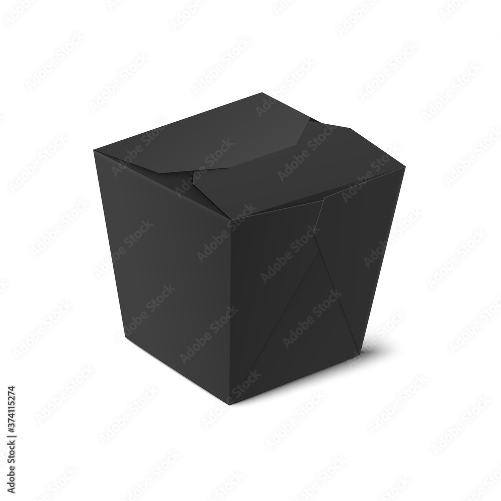 Closed black take away box for wok noodles or Chinese food Closed black take away box for wok noodles or Chinese food
