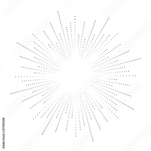 Radial speed Lines in Circle Form for comic books . fireworks Explosion background . Vector Illustration . Starburst  round Logo . Circular Design element . Abstract Geometric star rays . Sunburst .