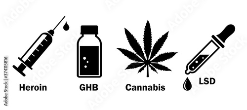 Narcotics drugs vector icon