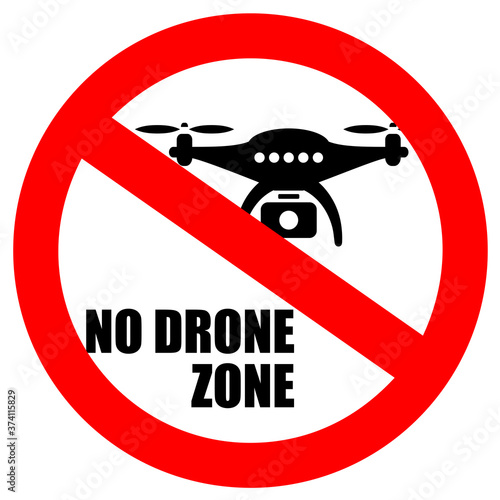 No drone zone vector sign