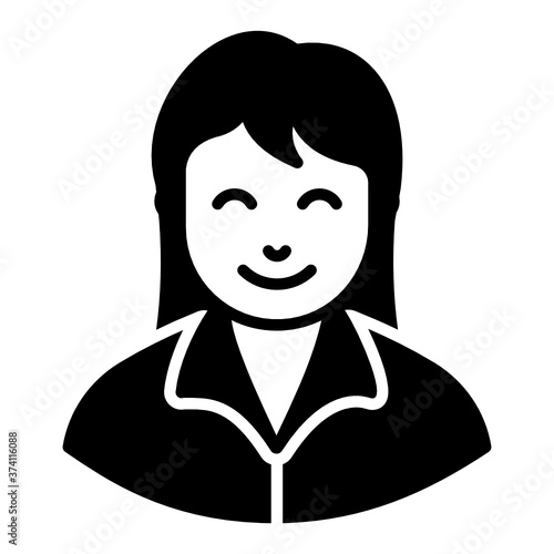 
A man avatar wearing business suit, clerk solid vector style 
