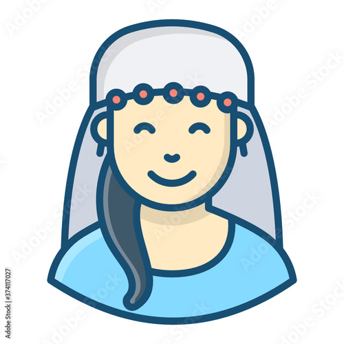 
Design of astrologist vector, female having space knowledge 
