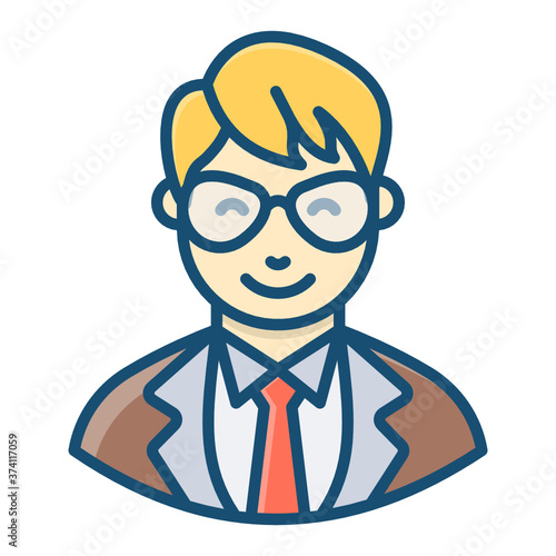 
Flat vector design of auditor, banker 
