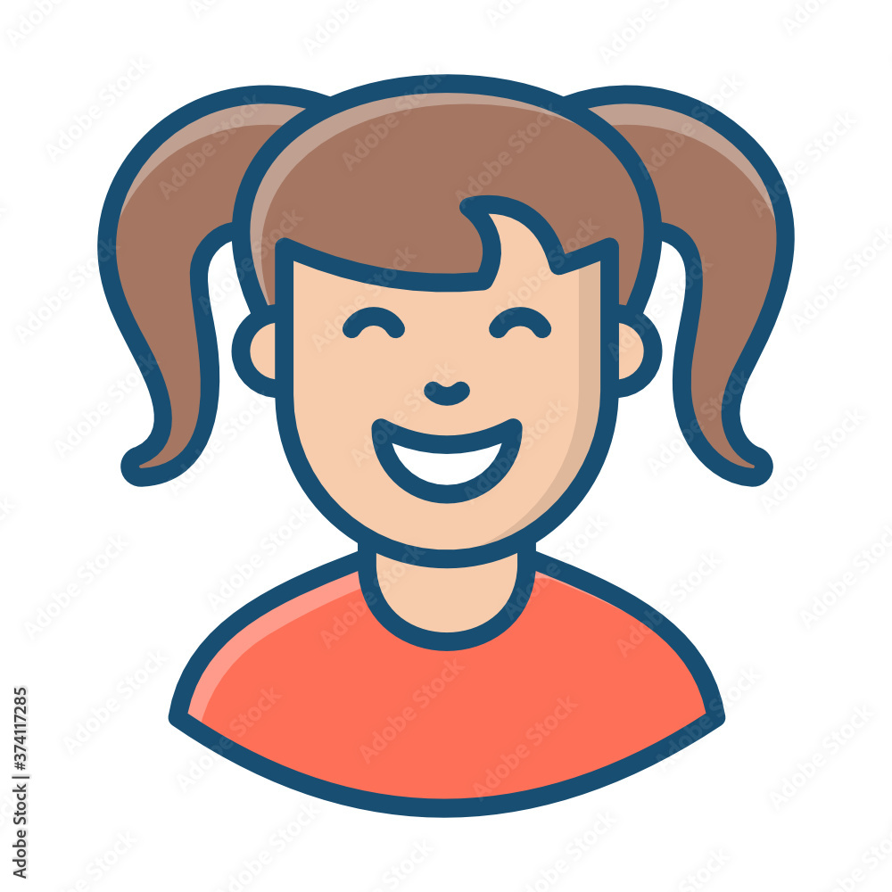 Design of happy girl in flat style
Design of happy girl in flat style