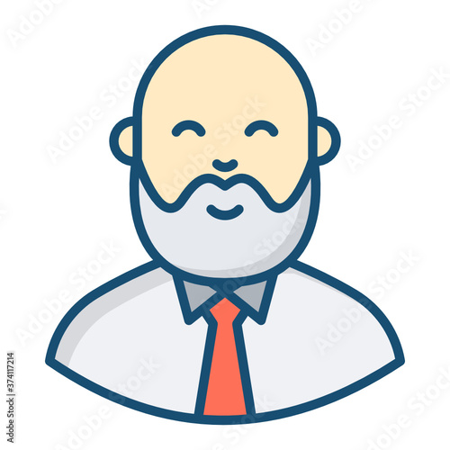 
Man having bear characters executive flat style 

