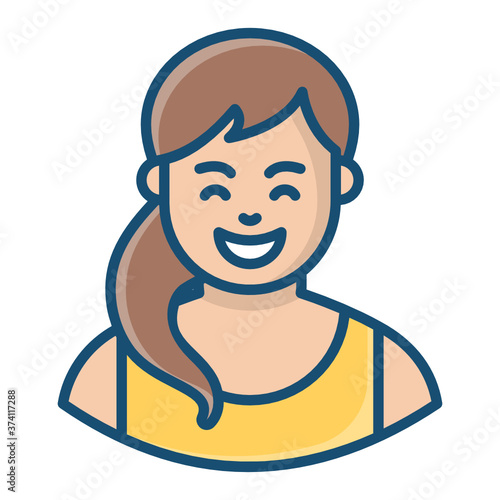 
Girl icon design, female in flat vector 
