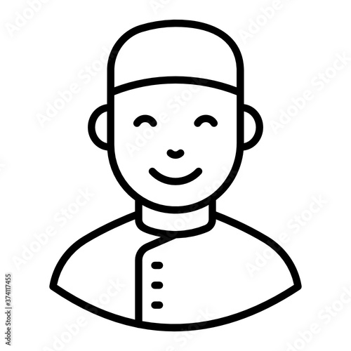
Male avatar wearing hat, baker icon design 
