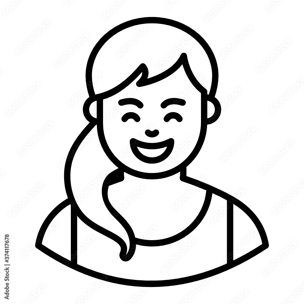 Girl icon design, female in line vector
Girl icon design, female in line vector