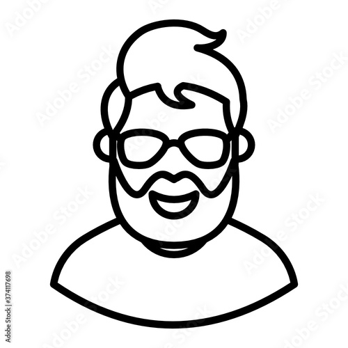 
Design of performer in modern line style, hipster concept  
