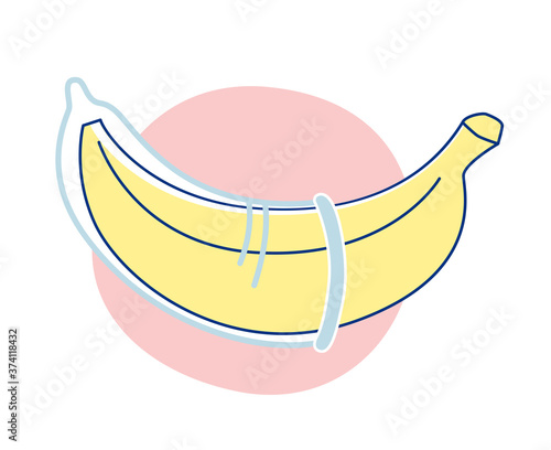 Sexual Health. Safe Sex education poster banner icon.