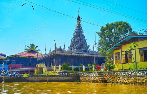 Scenic Pagoda on Inle Lake, Ywama, Myanmar photo