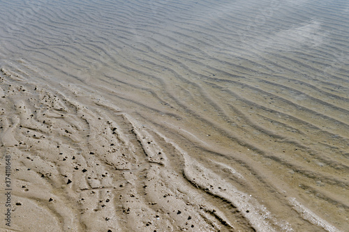 Beach Sand texture. Sandy sea for background.