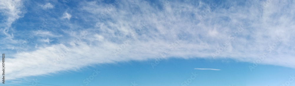Beautiful panoramic view of blue sky with patch of white clouds, Sydney, New South Wales, Australia