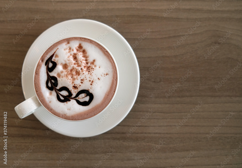 Morning hot cocoa and milk foam Morning hot cocoa and milk foam