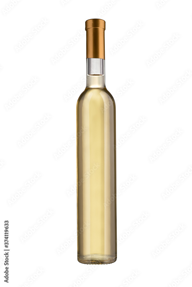 White wine bottle isolated on white background with clipping path White wine bottle isolated on white background with clipping path