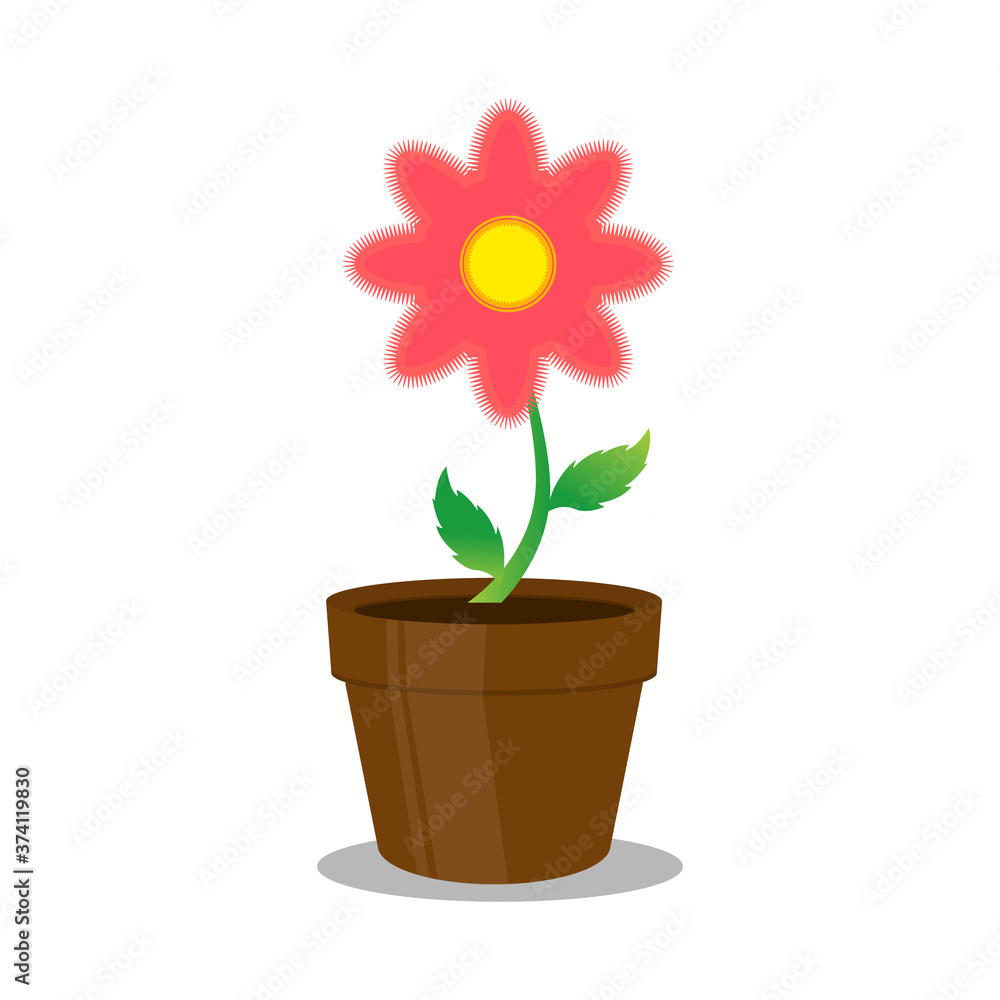 Flat Design, Illustration of flowers in a vase, suitable for plant or flower themed designs Flat Design, Illustration of flowers in a vase, suitable for plant or flower themed designs