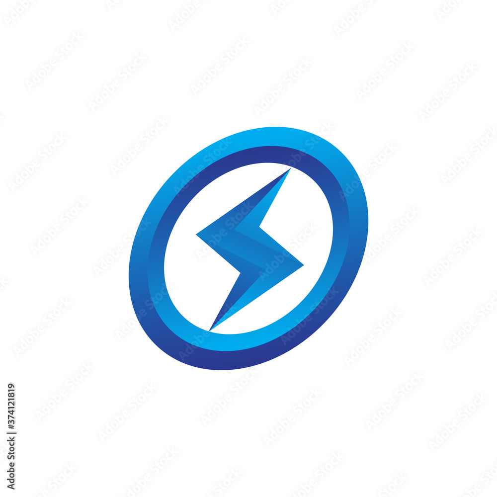 renewable energy electricity logo template design vector in isolated white background