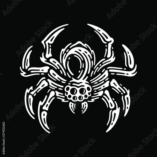 tarantula spiders, vector vintage illustration