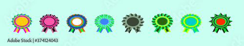 set of cockade cartoon icon design template with various models. vector illustration