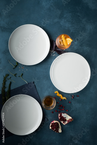 empty plate with cutlery background template menu