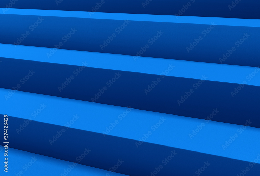 Blue stairs for product presentation