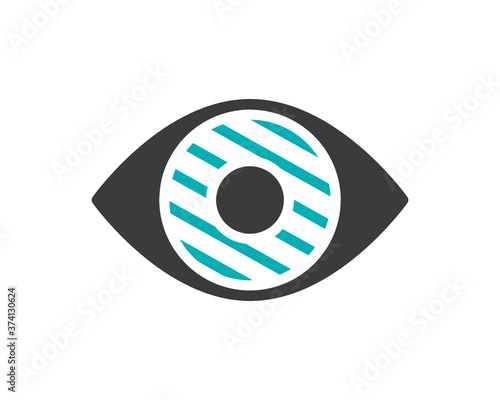 Human eye disease colored icon. Infected organ, inflammation of the iris symbol