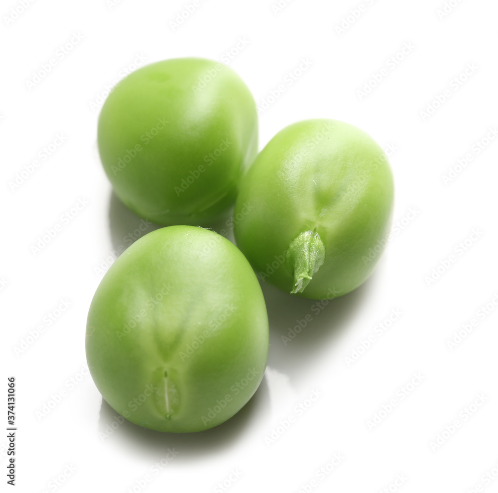 Tasty fresh peas on white background Tasty fresh peas on white background