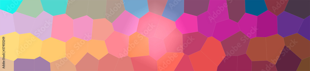 Abstract illustration of blue, red, yellow Big Hexagon background