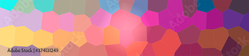Abstract illustration of blue, red, yellow Big Hexagon background