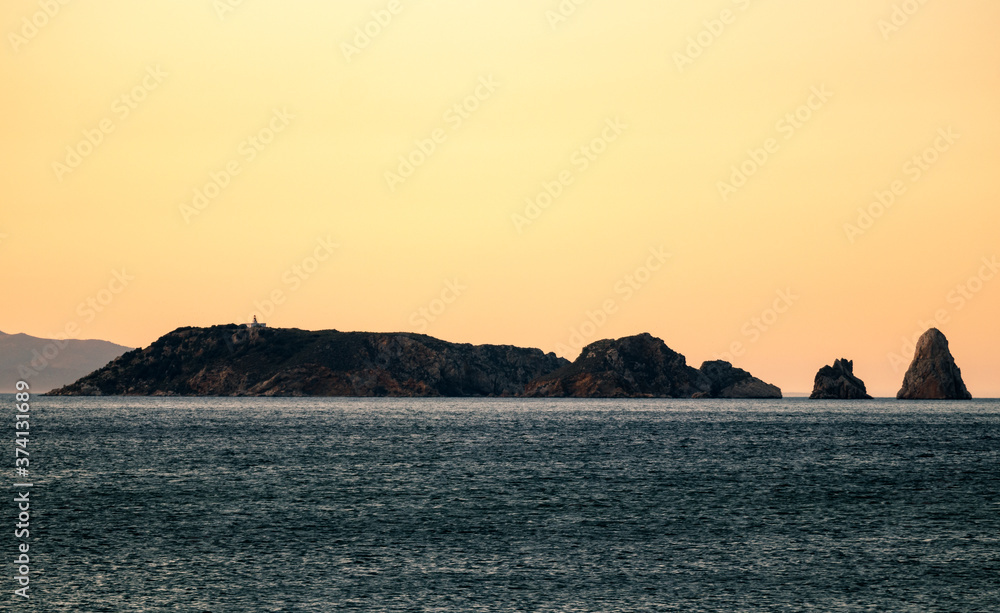view of the medas islands in the coast of spain