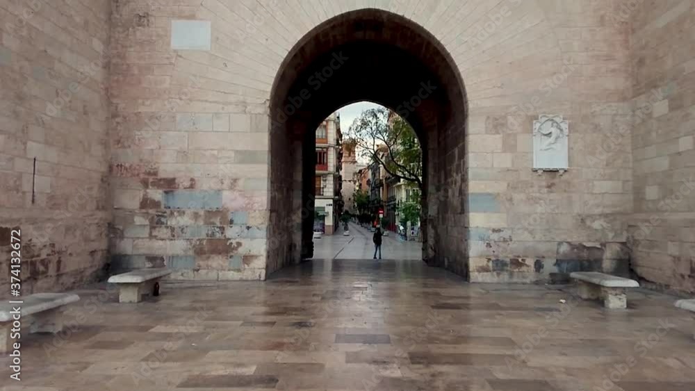 Famous gate Serrans Towers in Valencia, Spain Famous gate Serrans Towers in Valencia, Spain