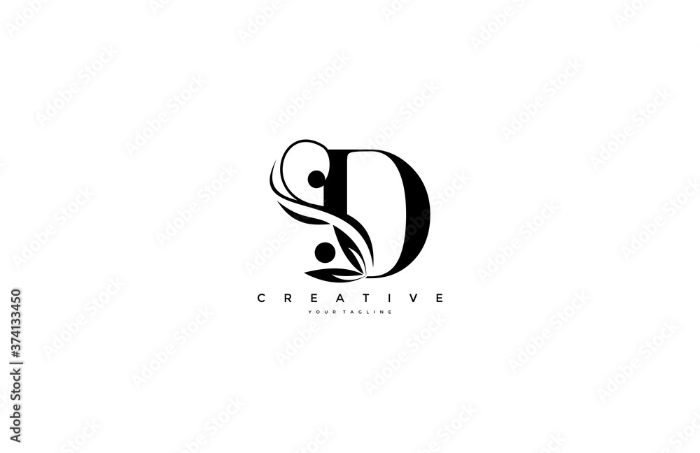 Flourishes letter D luxury beauty monogram logo Flourishes letter D luxury beauty monogram logo