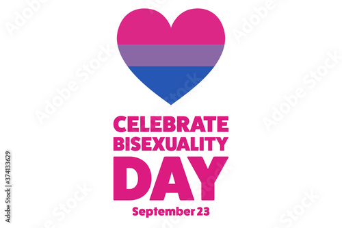 Celebrate Bisexuality Day. Holiday concept. Template for background, banner, card, poster with text inscription. Vector EPS10 illustration.